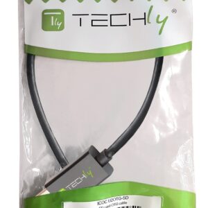 Cavo USB OTG Micro B / USB A con Lettore Micro SD/SDHC 26cm Nero TECHLY
