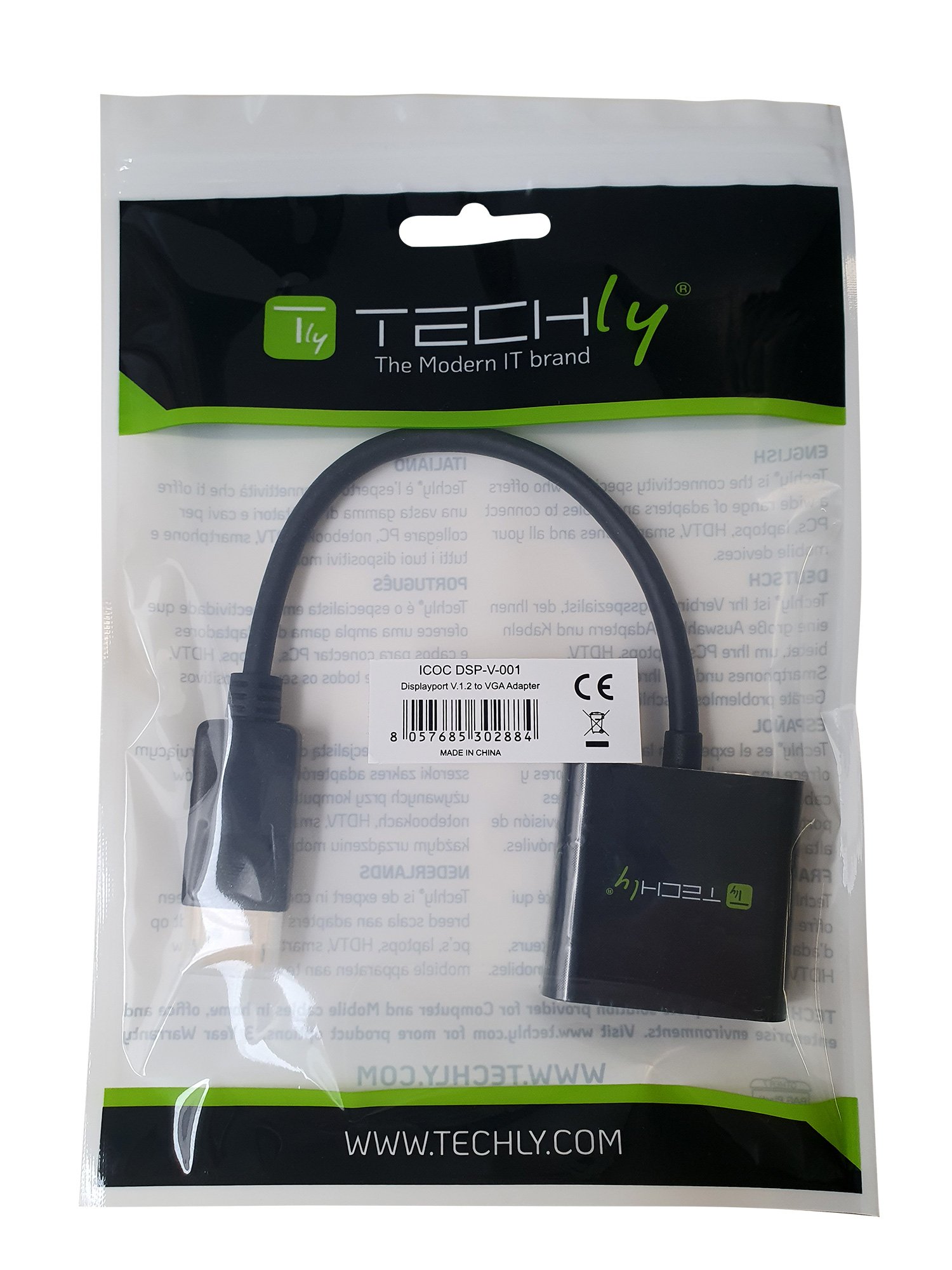 Convertitore DisplayPort a VGA - 15 cm TECHLY - immagine 2