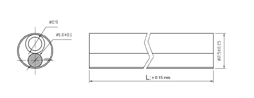 Coprigiunto Manicotto Termorestringente per Fibra Ottica 45mm OEM - immagine 2