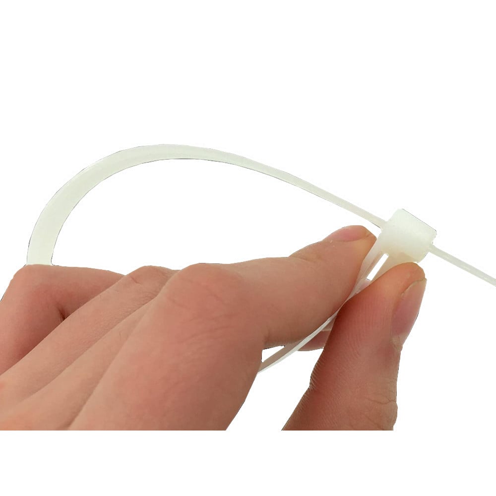 Fascette Fermacavi Riutilizzabili 300x7,6mm in Nylon 100pz Bianco TECHLY - immagine 2