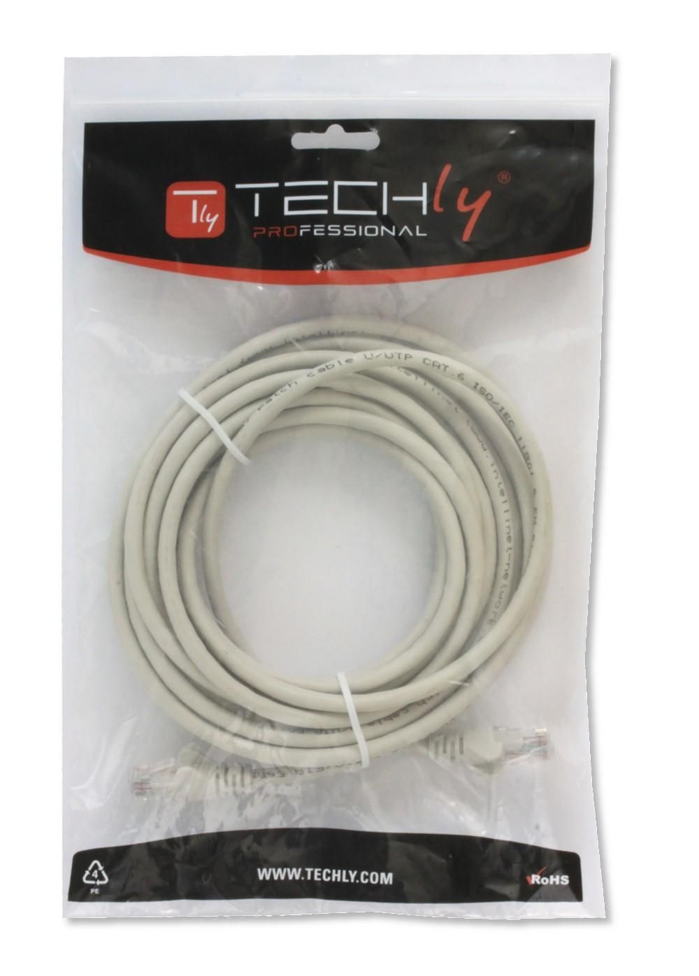Cavo di rete Patch in CCA Cat.6 Grigio UTP 0,25m TECHLY PROFESSIONAL - immagine 2