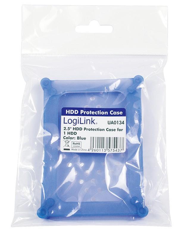 Scatola di Protezione per 1 HDD 2,5'' in Silicone Azzurro LOGILINK - immagine 2