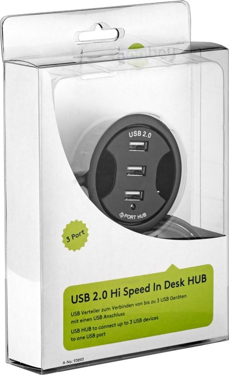 Hub USB 2.0 a 3 porte In-Desk: compatto e pratico GOOBAY - immagine 2