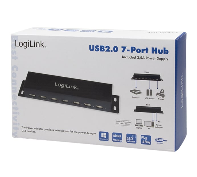 Hub USB 7 Porte con Case Metallico LOGILINK - immagine 2