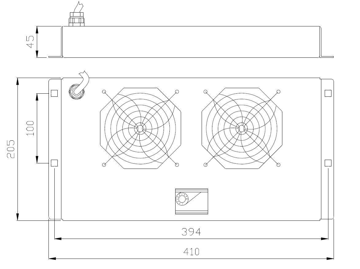 Gruppo di Ventilazione a Soffitto per Rack 19'' 2 Ventole Grigio INTELLINET - immagine 2