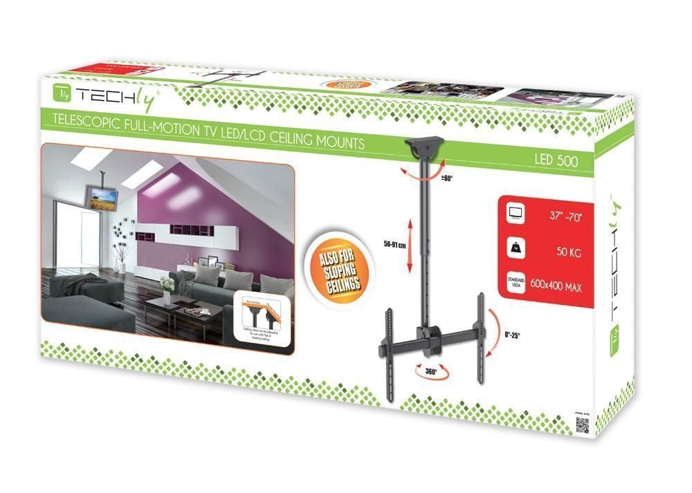 Supporto Telescopico Universale a Soffitto per TV LED LCD 37-70'' TECHLY - immagine 2