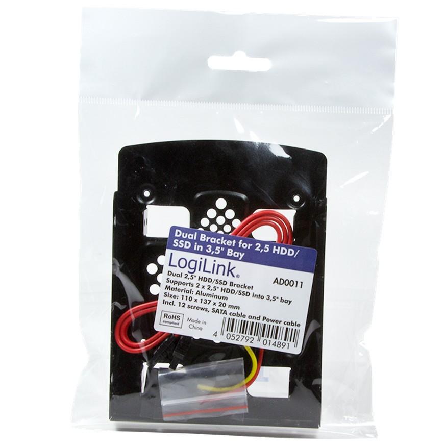 Kit di Montaggio per 2 HDD / SSD da 2,5'' su Alloggio da 3,5'' LOGILINK - immagine 2