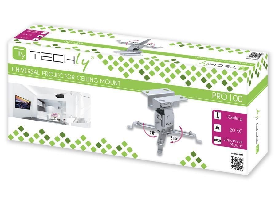 Supporto a Soffitto per Proiettori 130 mm Silver TECHLY - immagine 2