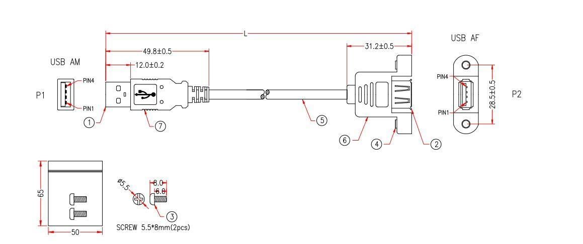 Cavo USB 2.0 Maschio/Femmina da Pannello 1,8m MANHATTAN - immagine 2