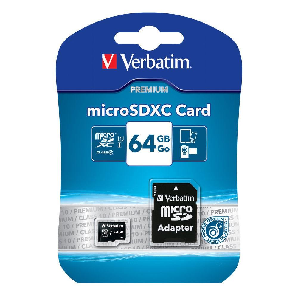 Memoria Micro SDXC 64 Gb con Adattatore - Classe 10 VERBATIM - immagine 2