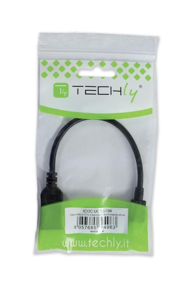 Cavo USB OTG 2.0 Femmina/Maschio 0.2m TECHLY - immagine 2
