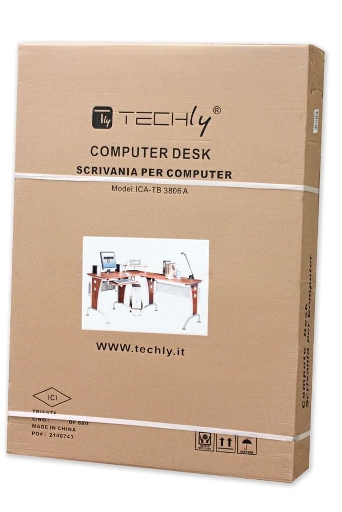 Scrivania Angolare Ciliegio per Computer TECHLY - immagine 2