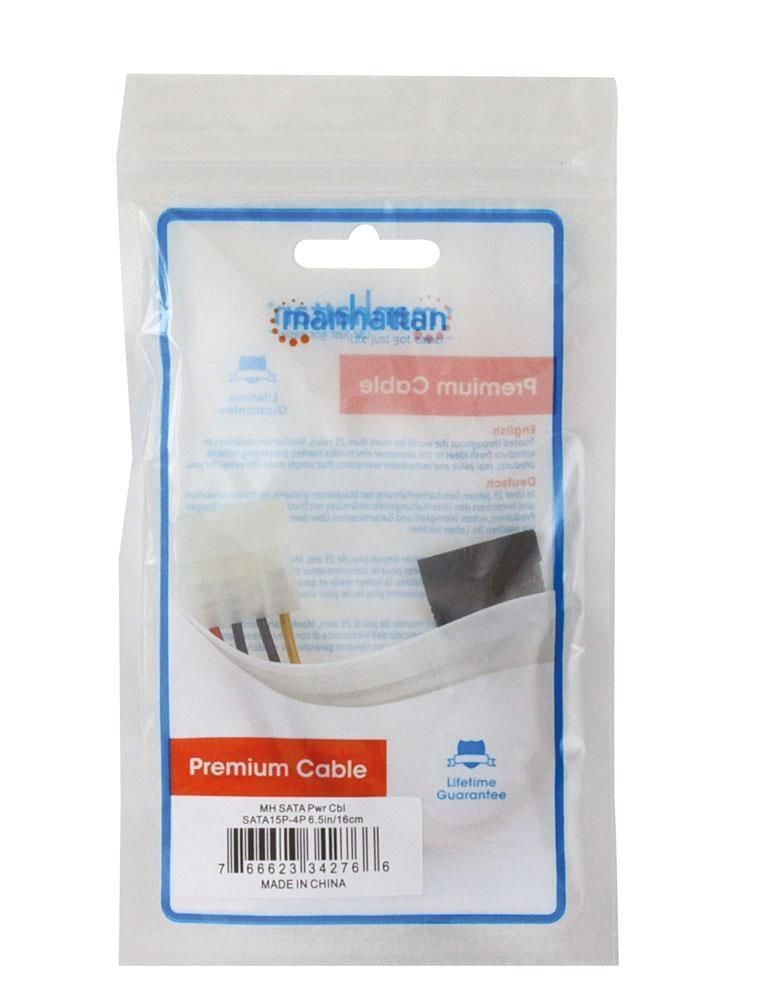 Cavo Alimentazione SATA Molex 4pin a SATA 15pin - Connettore M/F MANHATTAN - immagine 2