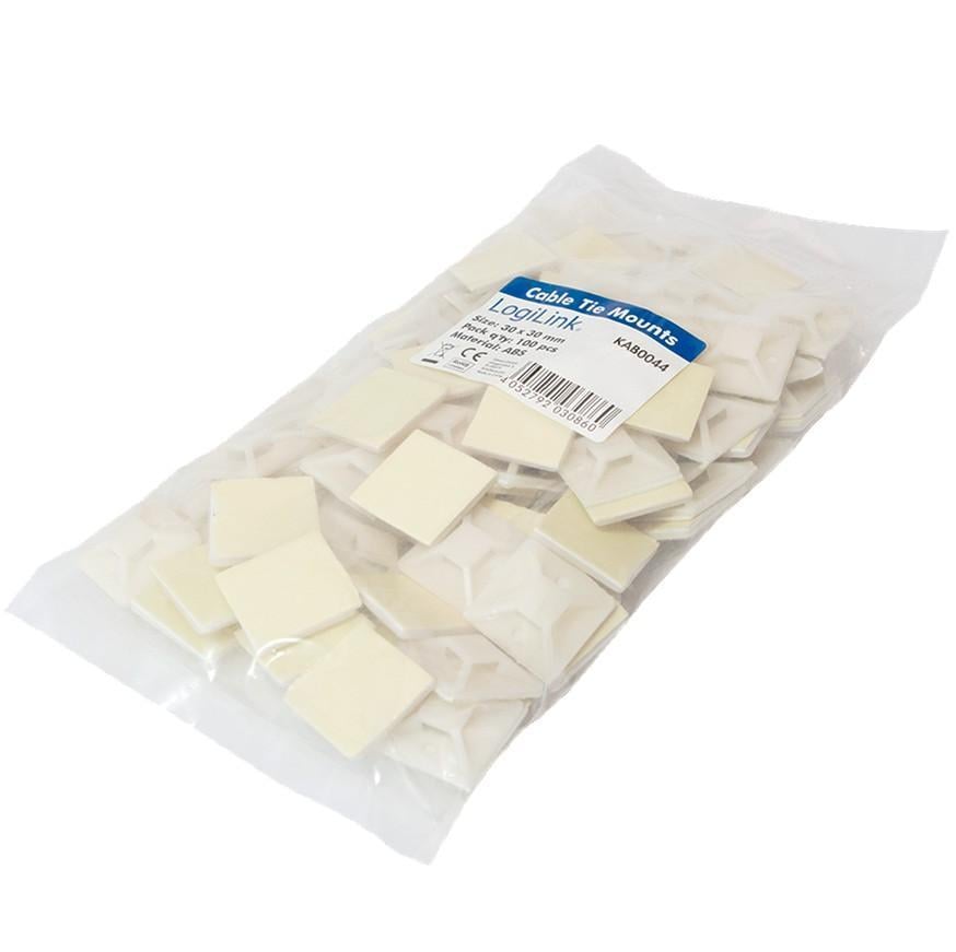 Supporto Autoadesivo 28x28 mm per Fascette 100 Pz Beige LOGILINK - immagine 2
