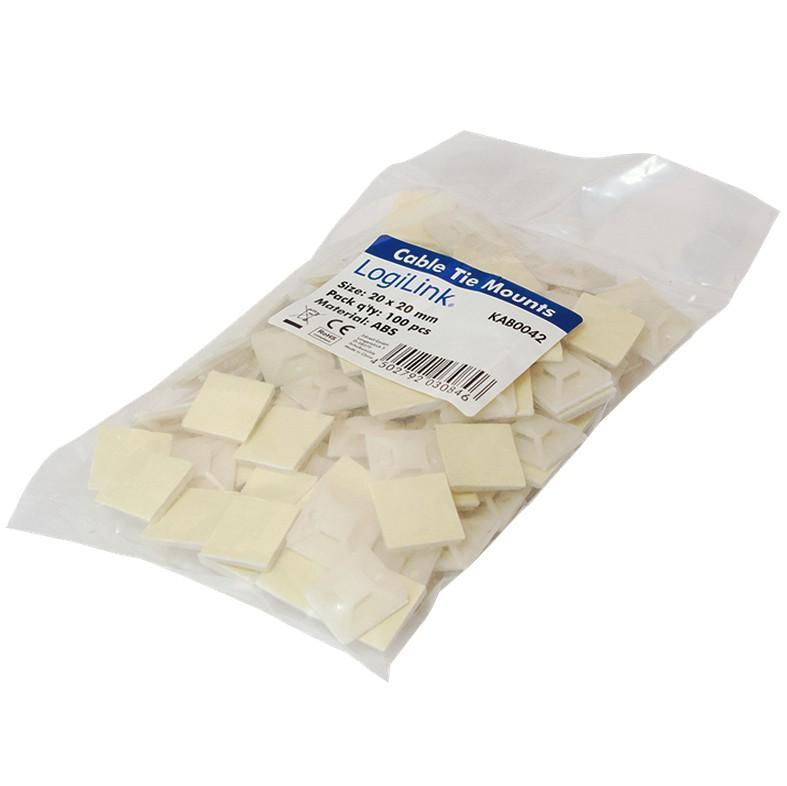 Supporto Autoadesivo 19x19mm per Fascette 100 Pz Beige LOGILINK - immagine 2
