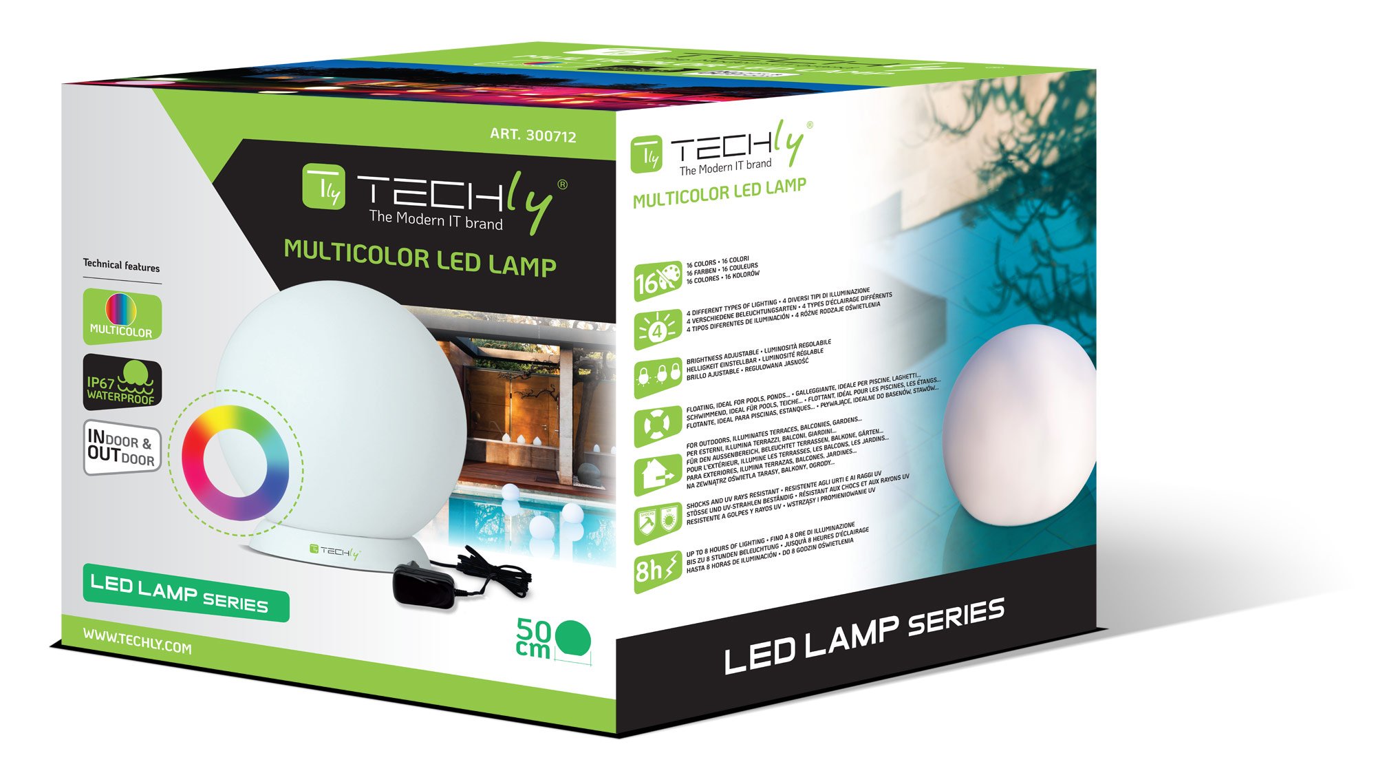 Lampada LED Multicolor Sfera Large per Arredo TECHLY - immagine 2