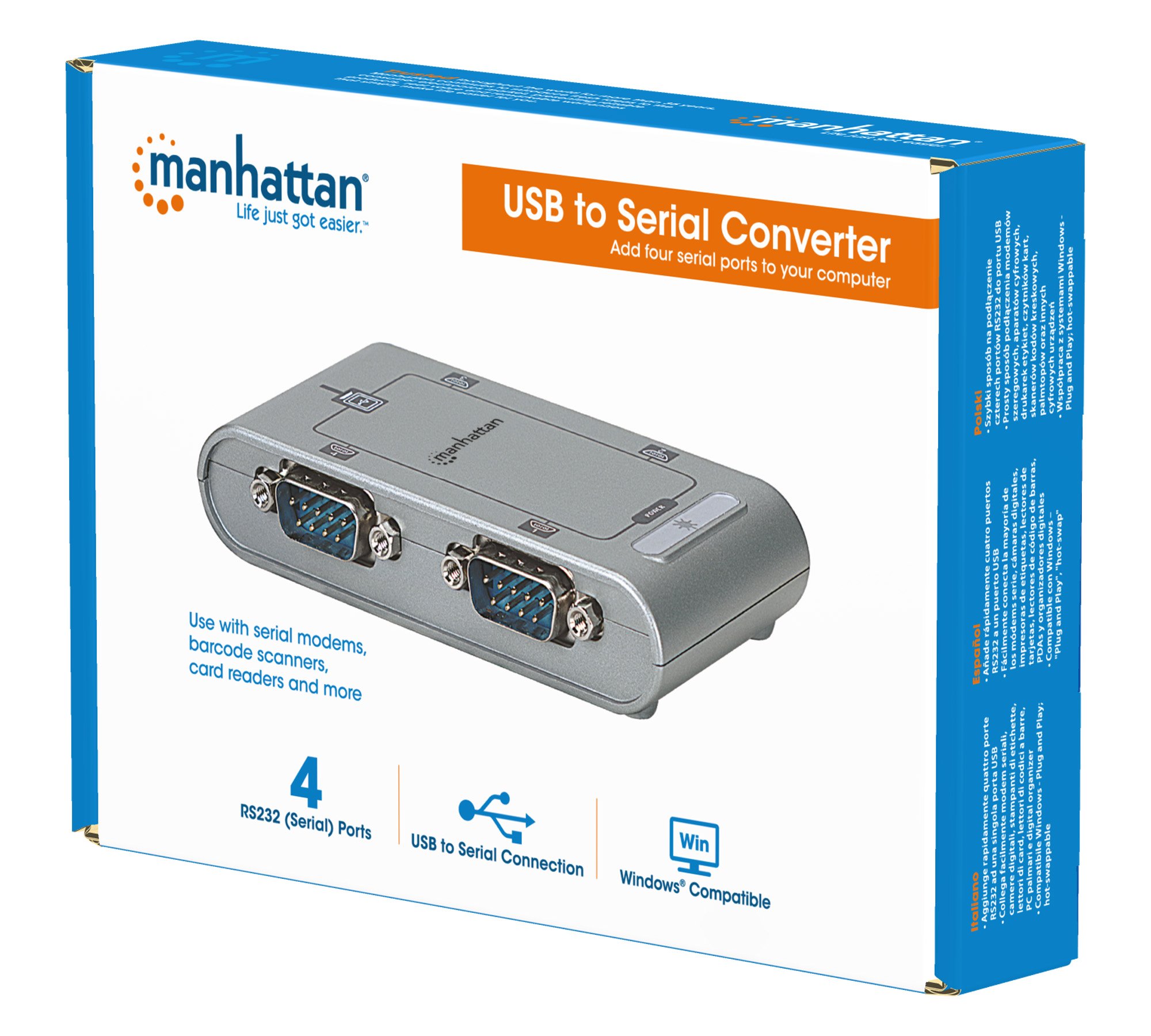 Convertitore USB 4-in-1 Seriali MANHATTAN - immagine 2