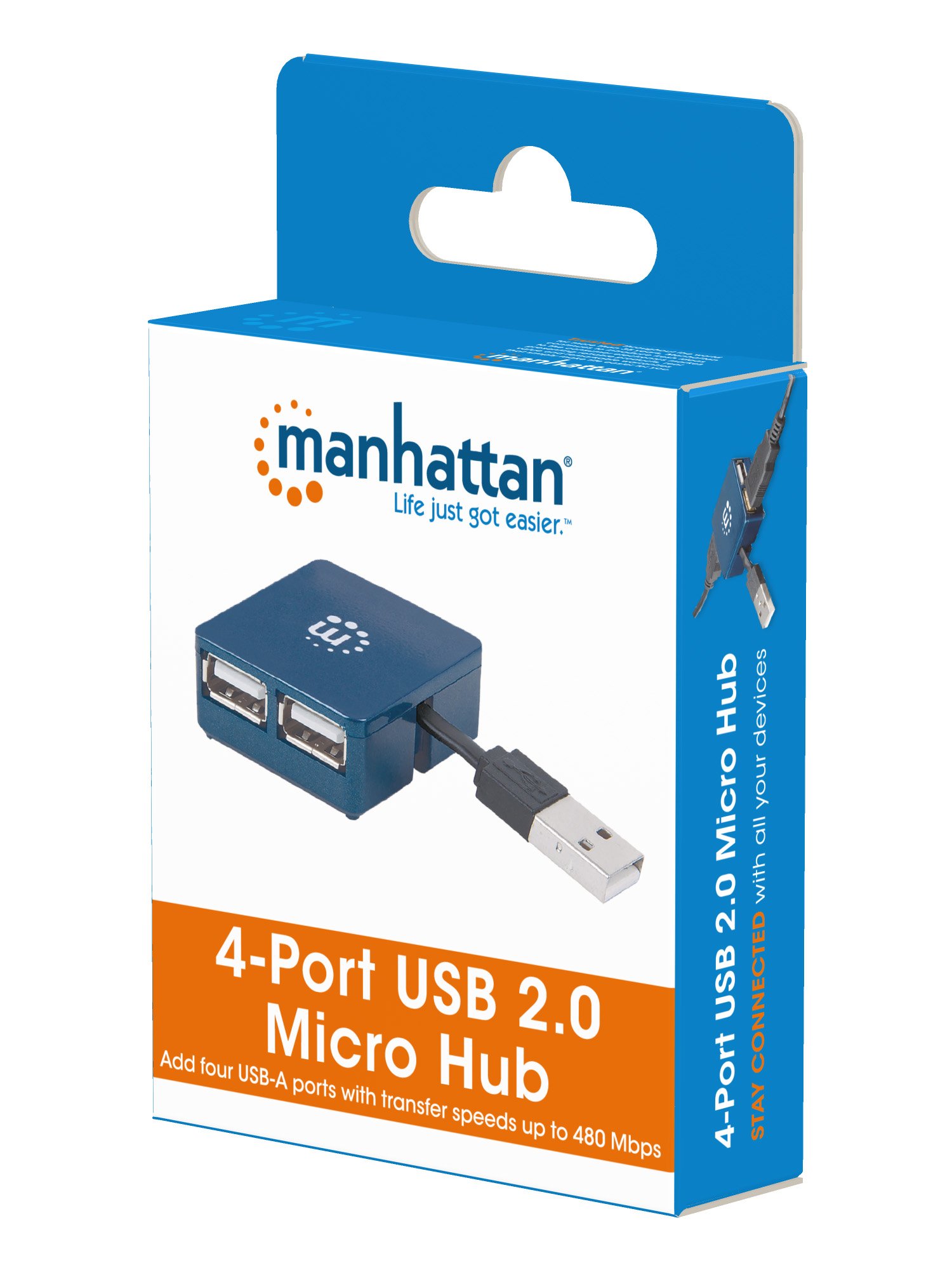 Hub USB 2.0 Attivo con 4 Porte Micro MANHATTAN - immagine 2