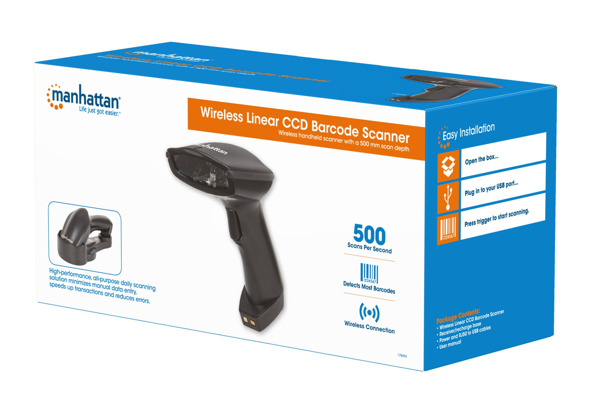 Barcode Scanner CCD Senza Fili Bluetooth MANHATTAN - immagine 2