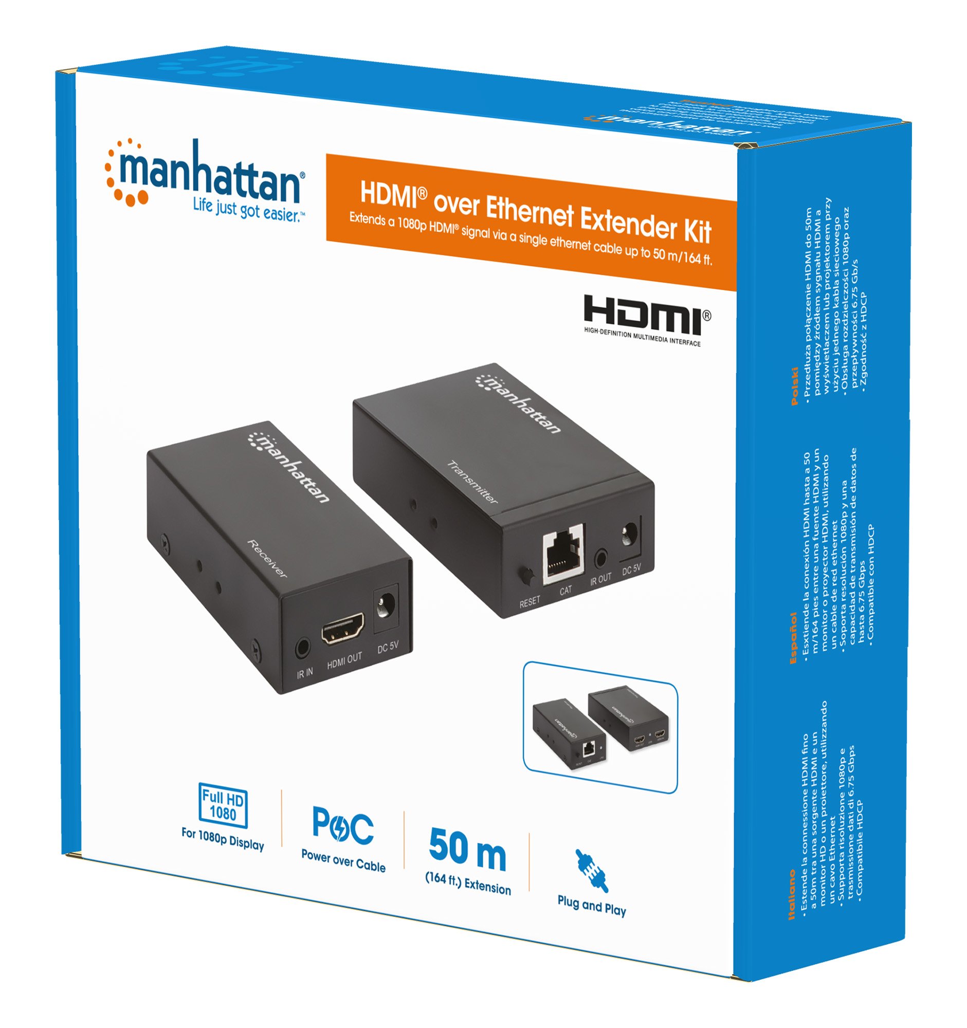 Kit Extender HDMI over Ethernet MANHATTAN - immagine 2