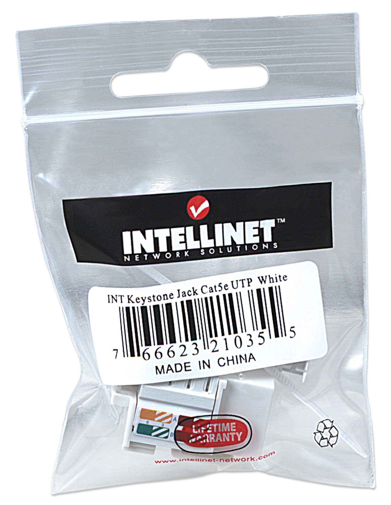 Keystone RJ45 Cat5e UTP Bianco: Frutto della connessione perfetta INTELLINET - immagine 2
