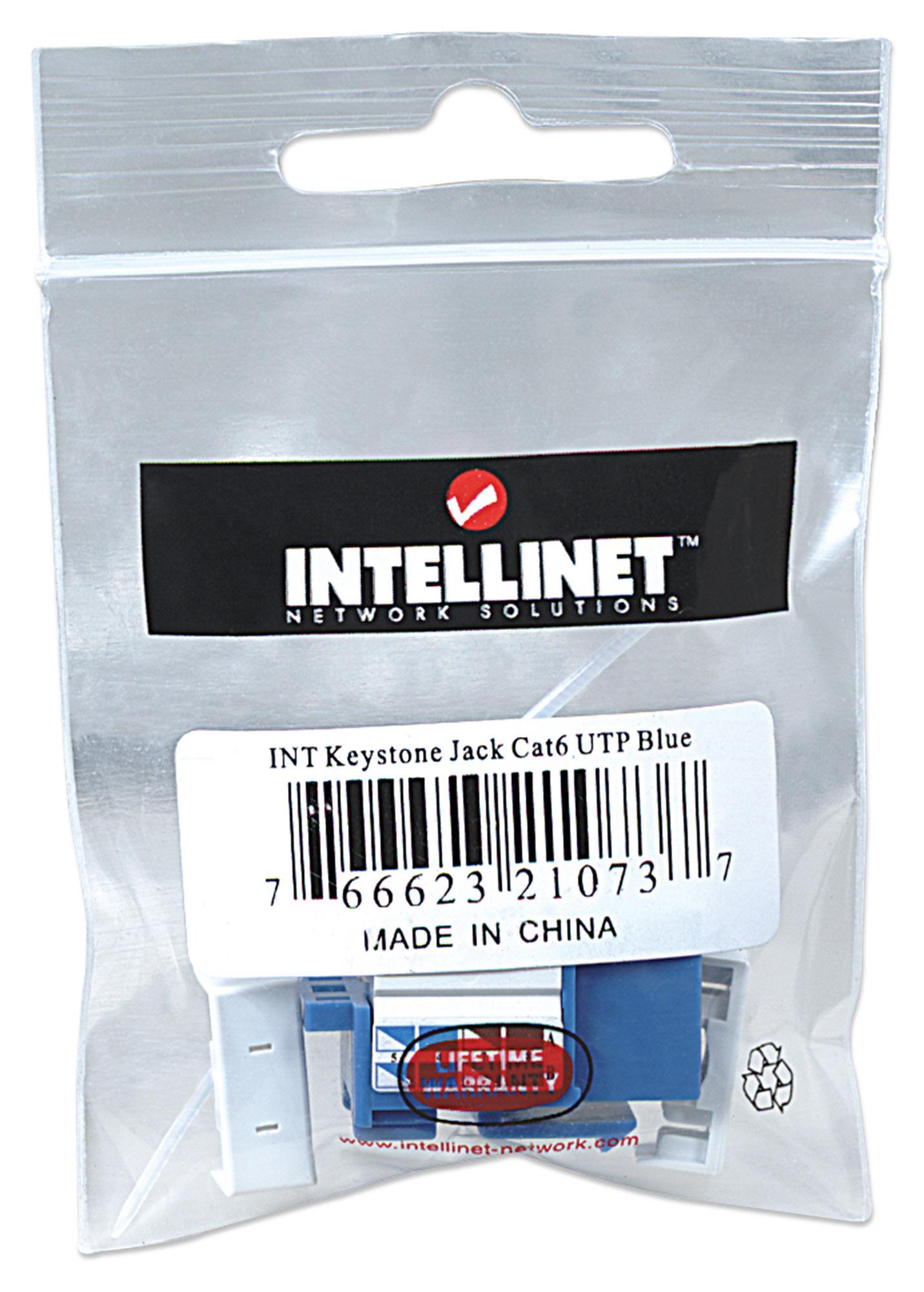 Frutto Keystone RJ45 Cat.6 Blu INTELLINET - immagine 2
