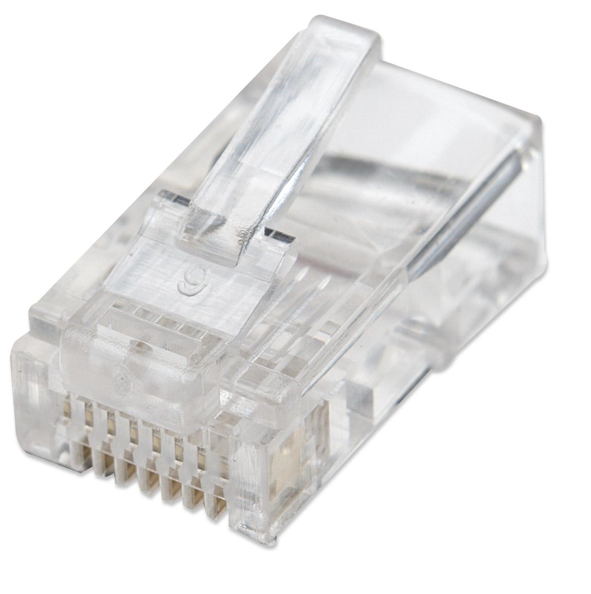 100 Plug RJ45 UTP: Confezione Cat.5E per Cavi Flessibili INTELLINET - immagine 2