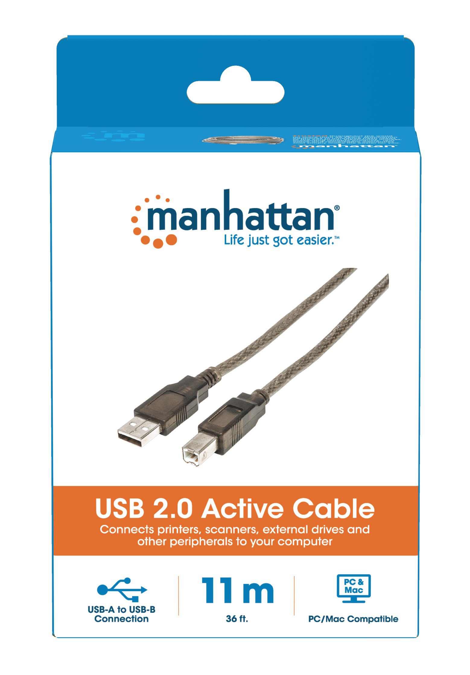 Prolunga USB Attiva Hi-Speed 2.0 11m MANHATTAN - immagine 2
