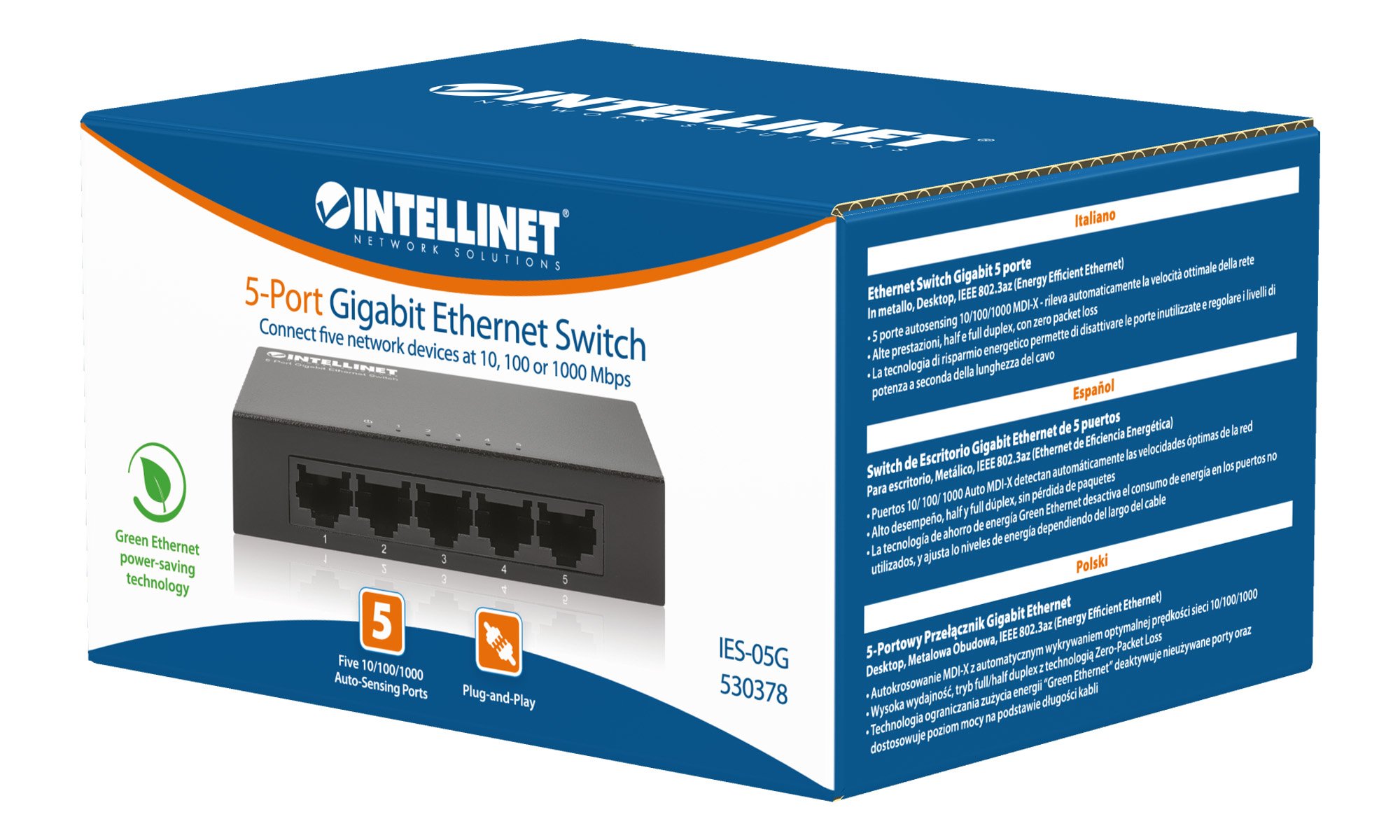 Switch Gigabit 5 porte: connessione veloce per il tuo desktop INTELLINET - immagine 2