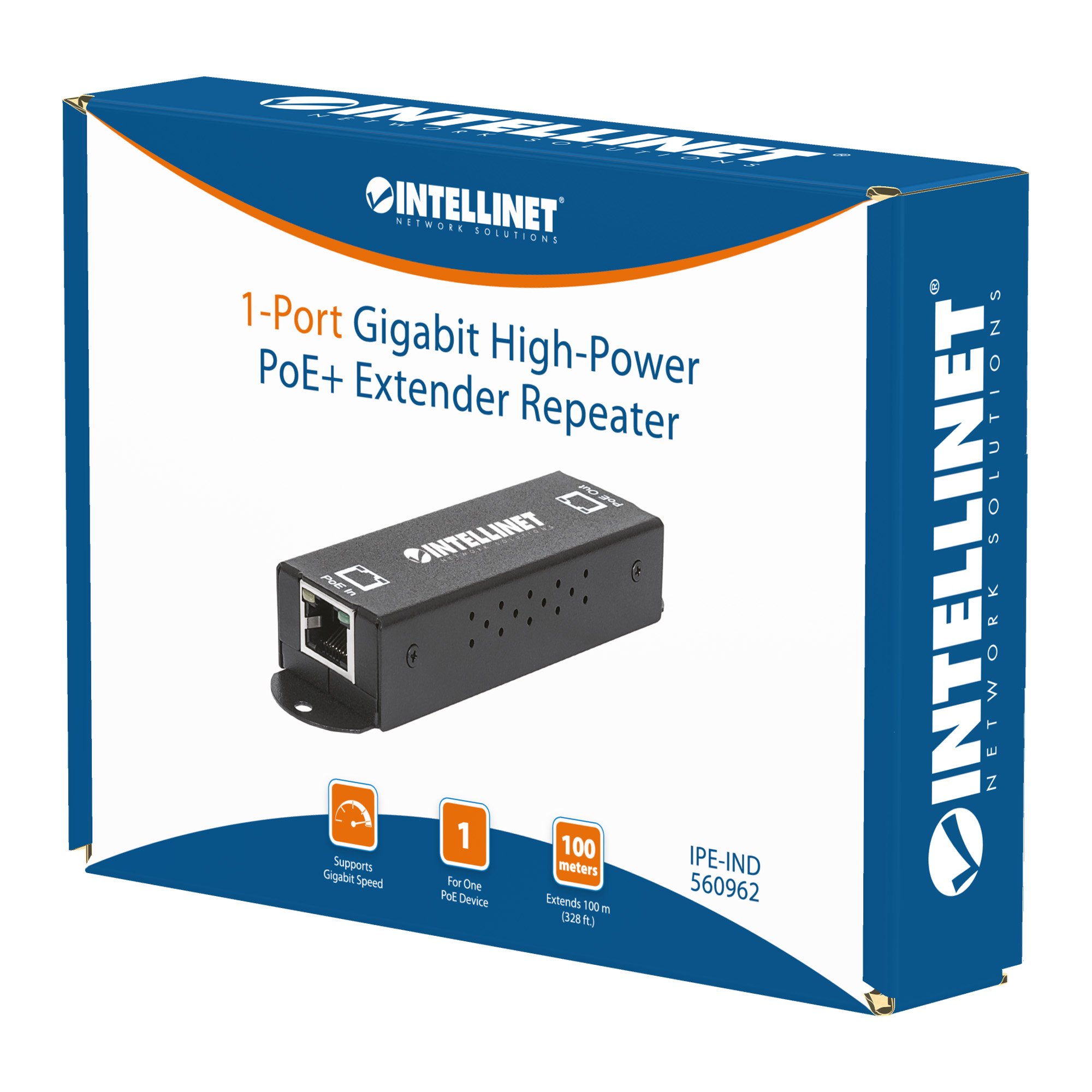 Repeater Gigabit ad alta potenza PoE+ Extender INTELLINET - immagine 2