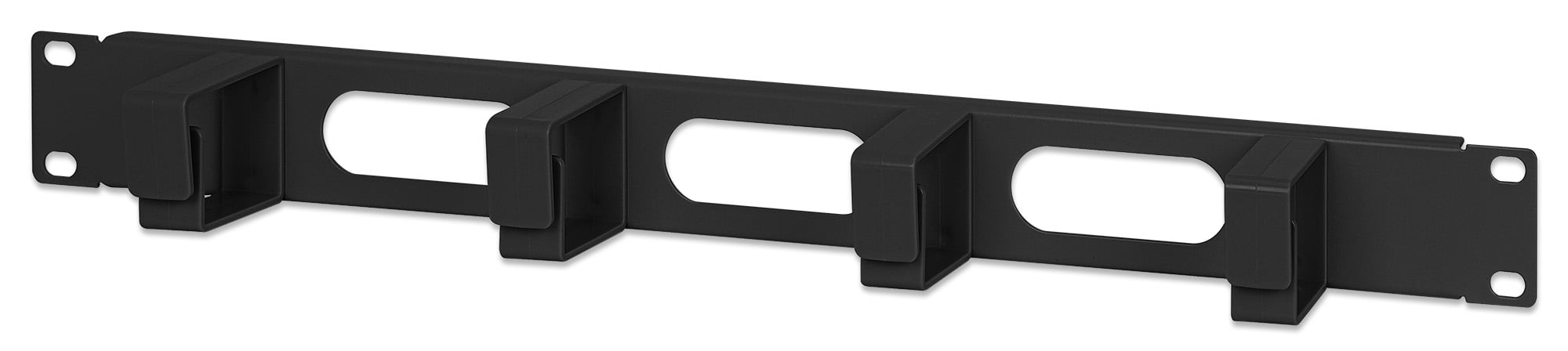 Pannello Passacavi 4 Anelli Corti 3 Fori 1U Nero INTELLINET - immagine 2