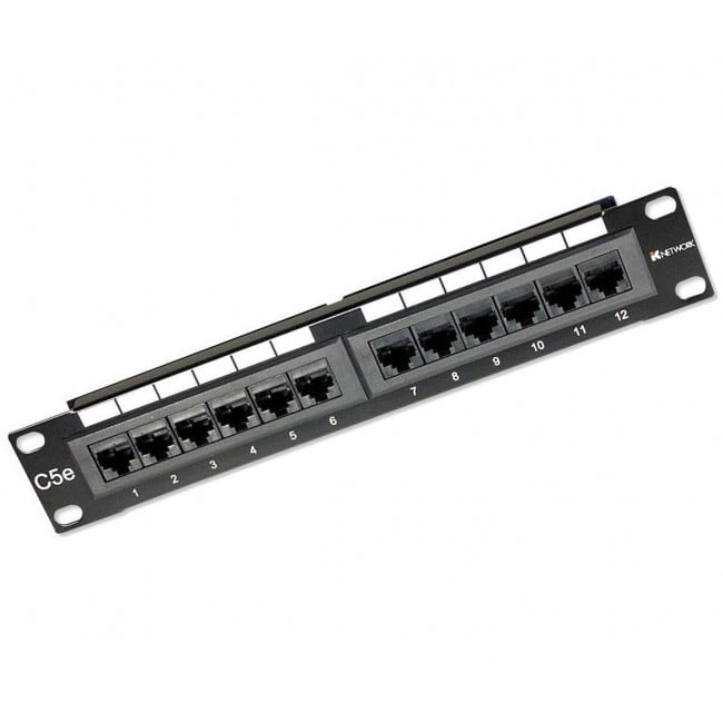 Pannello Patch 12 Porte CAT5E UTP 1U 10'' INTELLINET - immagine 2