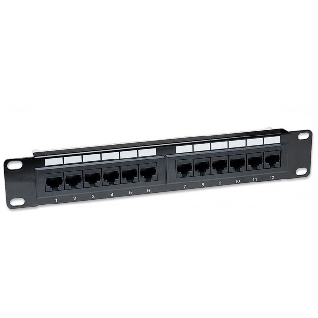 Pannello Patch per rack 10'' 12p UTP Cat.6A INTELLINET - immagine 2
