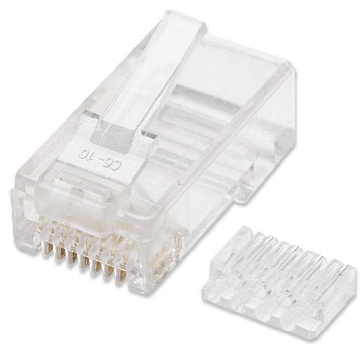 Plug RJ45 Cat5E: innovativo design con slitta per cavo flessibile INTELLINET - immagine 2