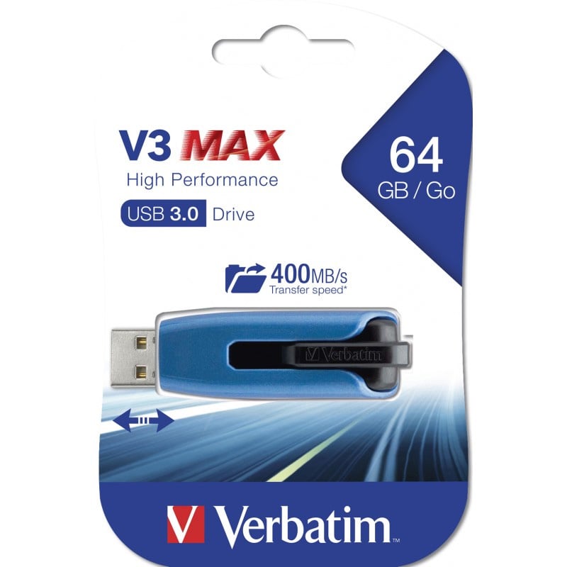 Memoria USB 3.0 Verbatim Retrattile 64GB Blu VERBATIM - immagine 2