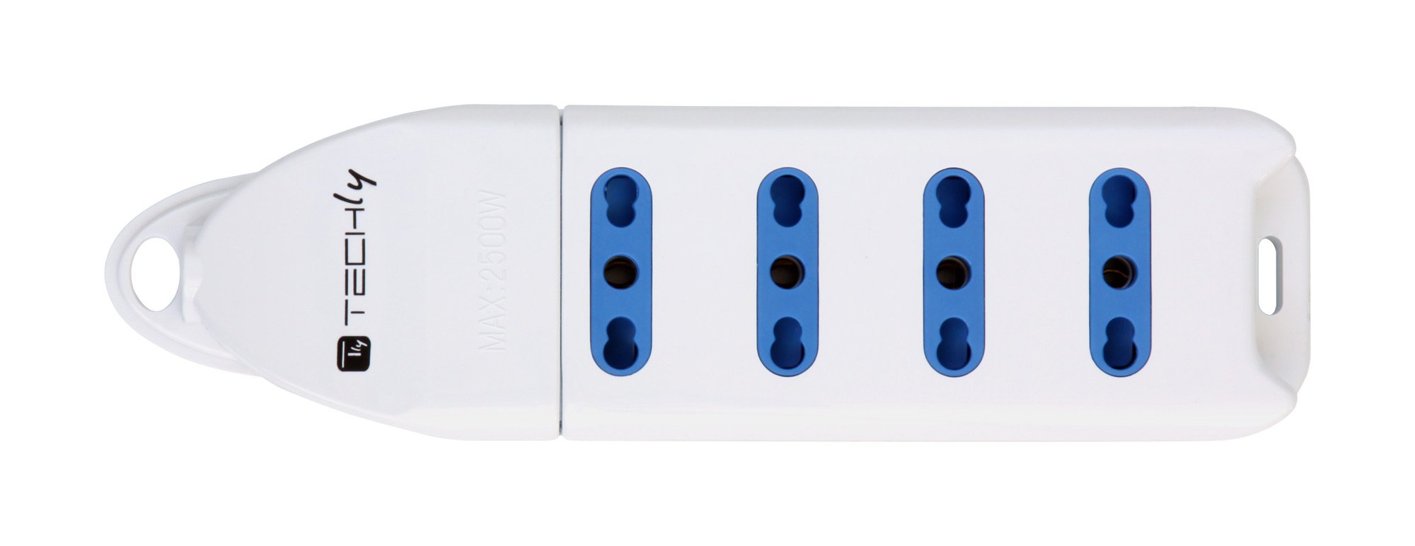 Multipresa 4 Posti Italiana Bipasso Senza Cavo Bianco TECHLY - immagine 2