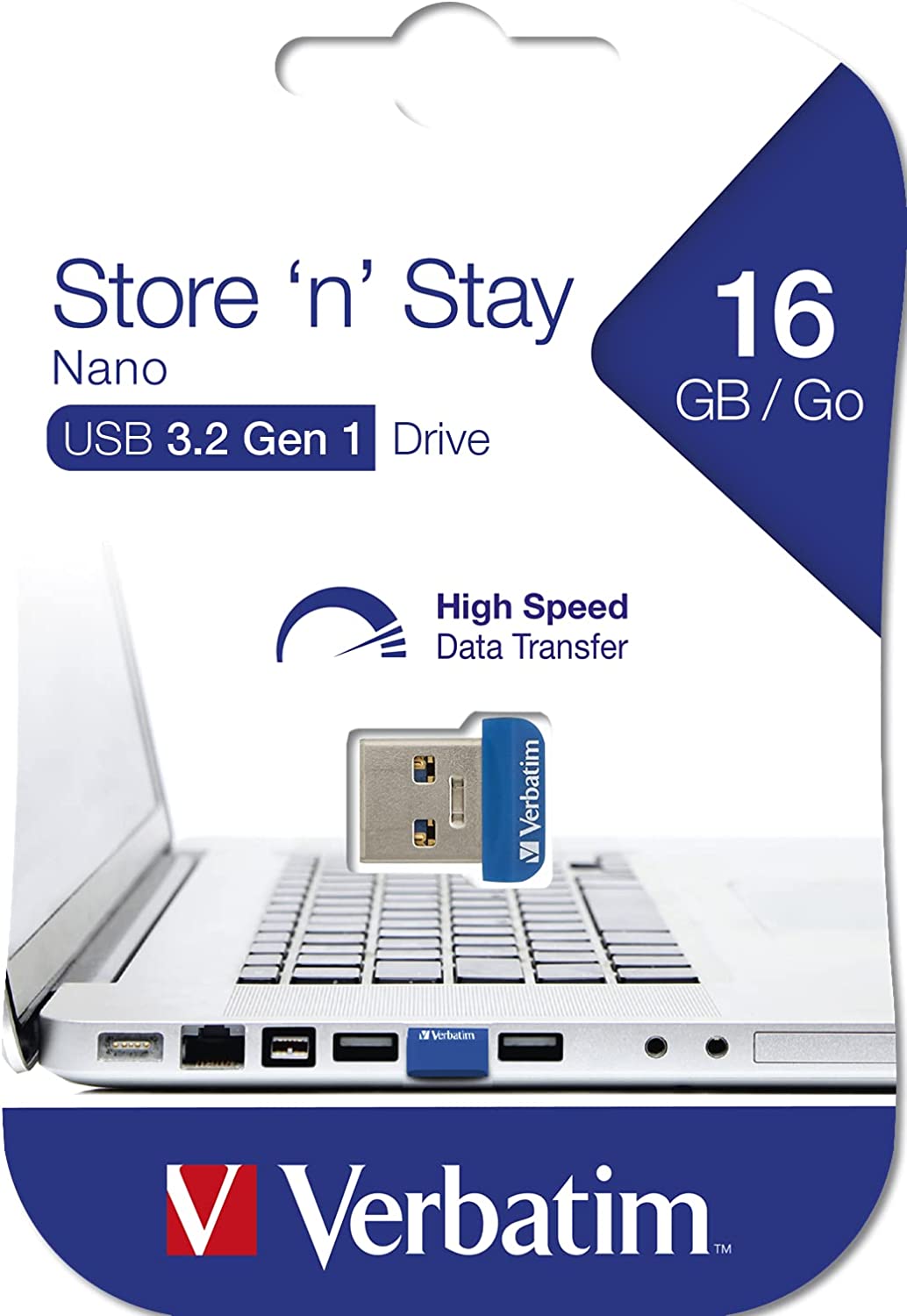 NANO Memoria USB 3.2 16GB Blu VERBATIM - immagine 2
