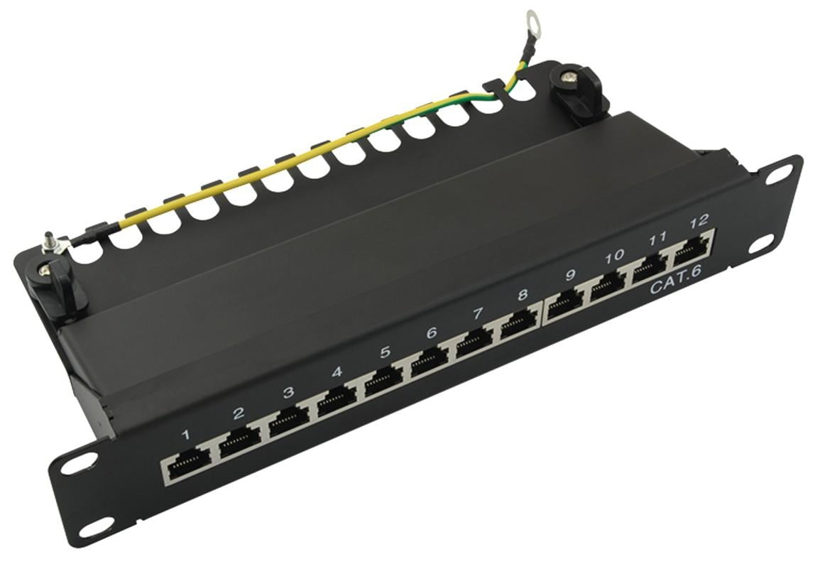 Pannello Patch 10'' STP 12 Posti RJ45 Cat. 6 Nero LOGILINK - immagine 2