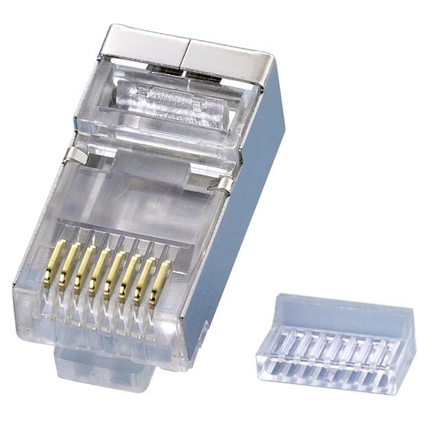 Plug RJ45 Cat5E Modulare con Slitta STP per Cavi Flessibili INTELLINET - immagine 2