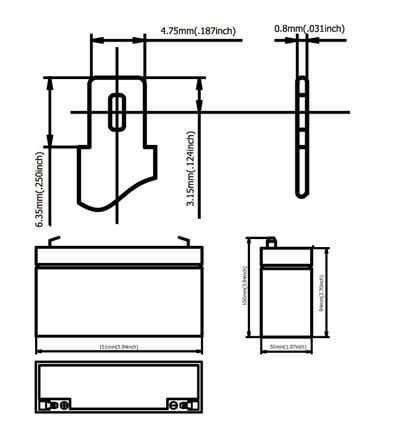 Batteria Ricaricabile 6V 12Ah, Ultracell UL12-6(Faston 187 - 4.8 mm) ULTRACELL - immagine 2