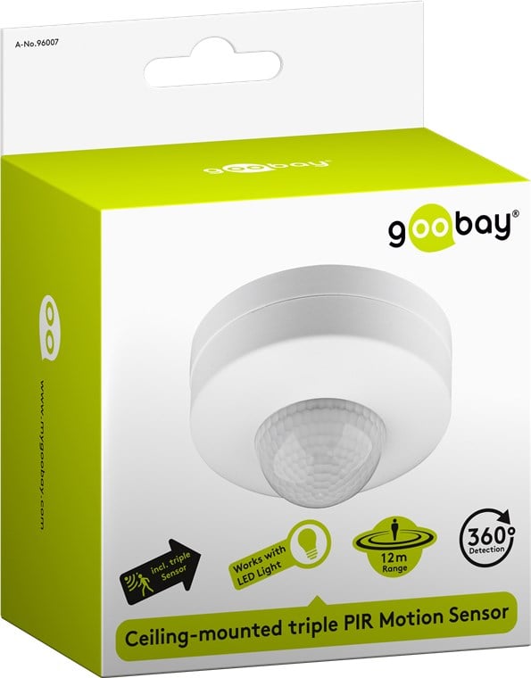 Sensore di Movimento ad Infrarossi con Sensore PIR LED Uso Interno GOOBAY - immagine 2