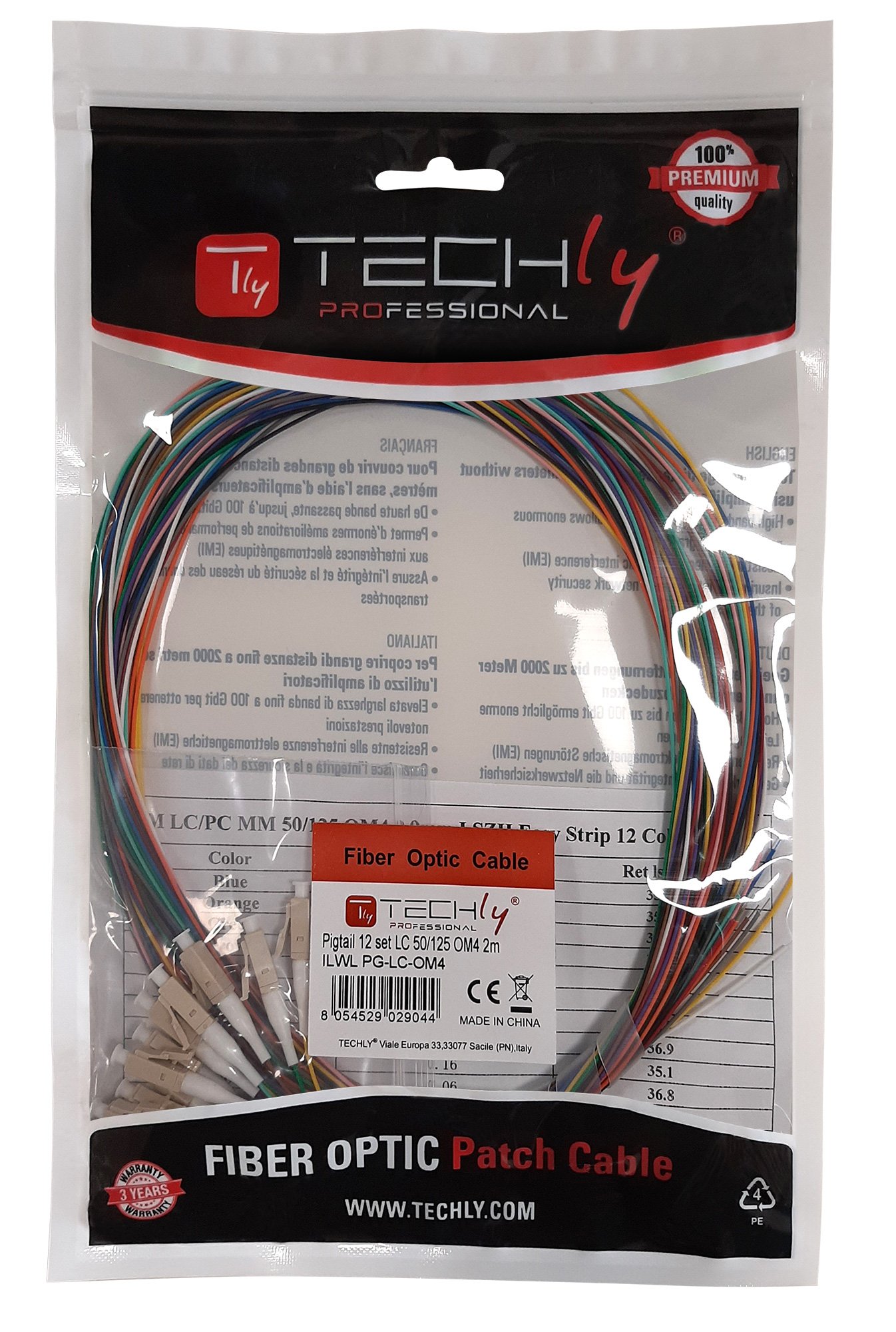 Kit Pigtail Fibra Ottica Multimodale OM4 LC 50/125 2m TECHLY PROFESSIONAL - immagine 2