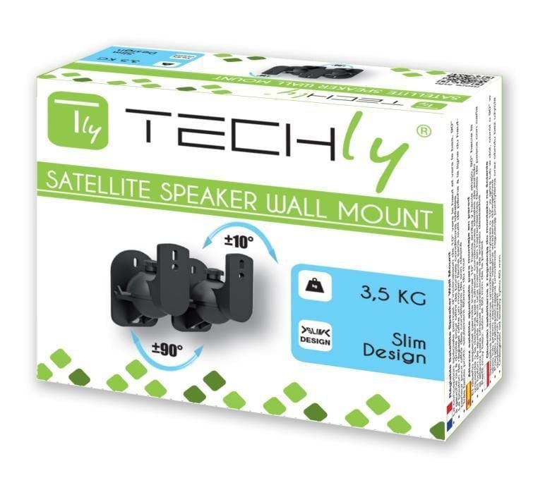 Coppia Staffe Speakers a Parete Universali Regolabili TECHLY - immagine 2