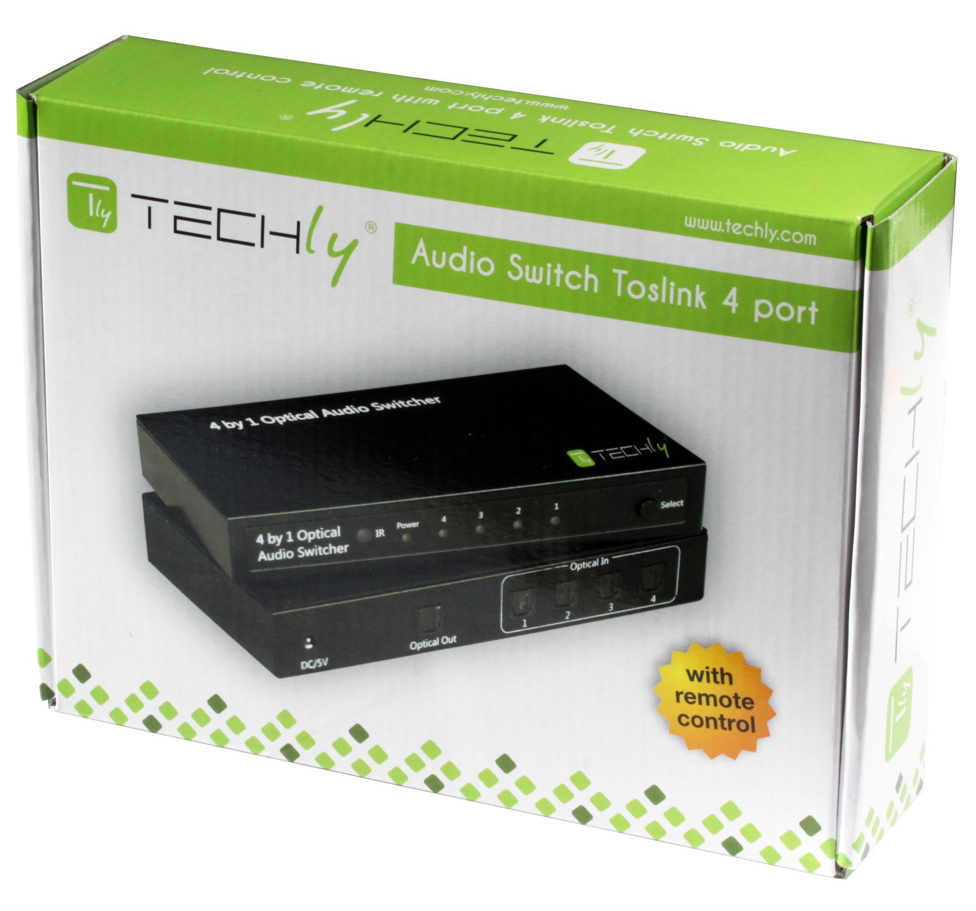 Switch Audio Toslink 4 Porte con Telecomando IR TECHLY - immagine 2