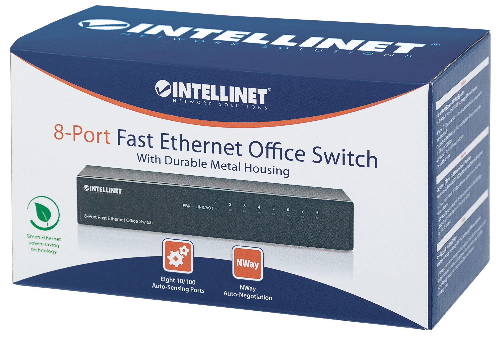 Hub Ethernet 8 Porte: Connessione Veloce e Resistente INTELLINET - immagine 2