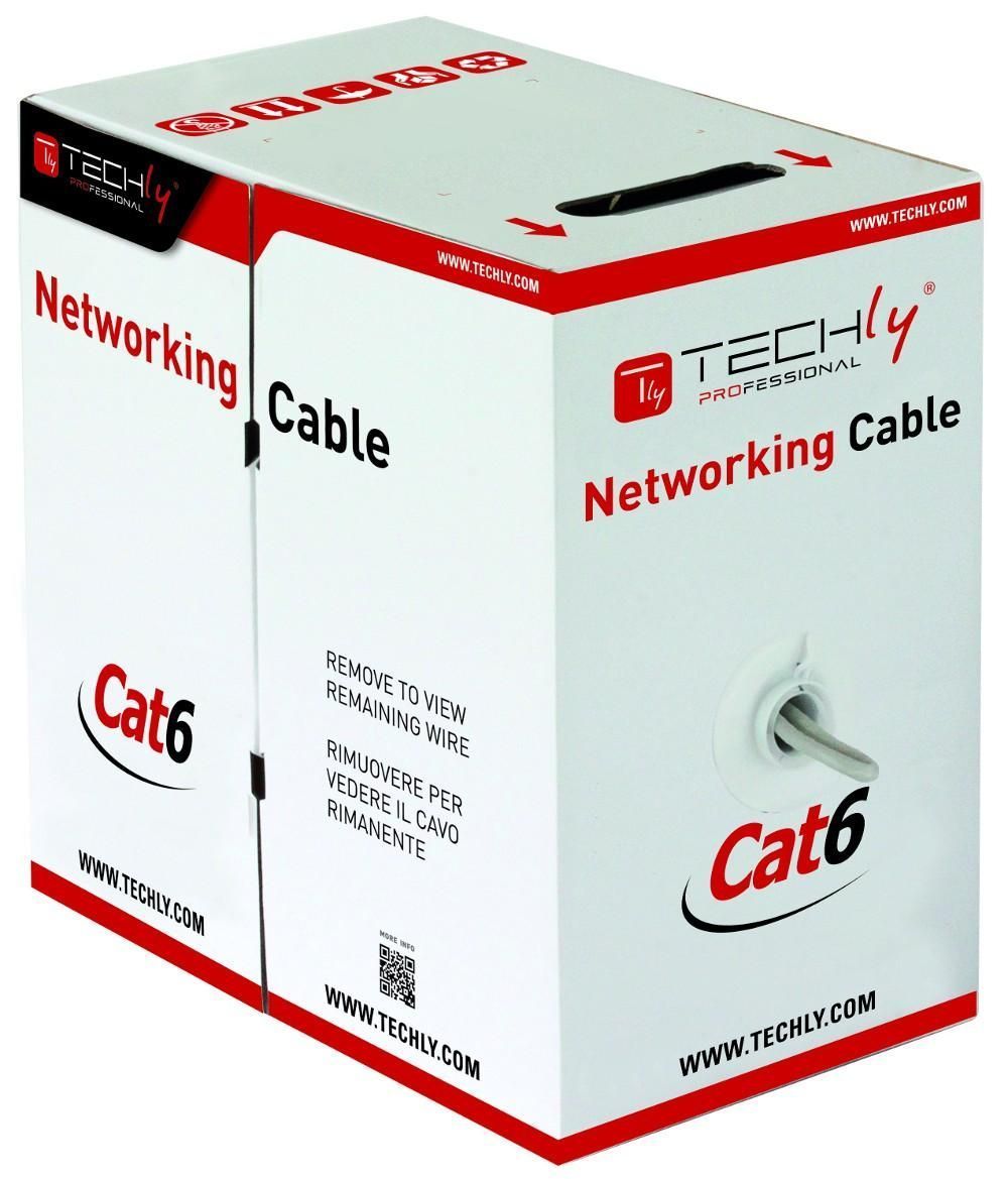Cavo Cat.6 Rame 305m: Matassa Rigida Grigia TECHLY PROFESSIONAL - immagine 2