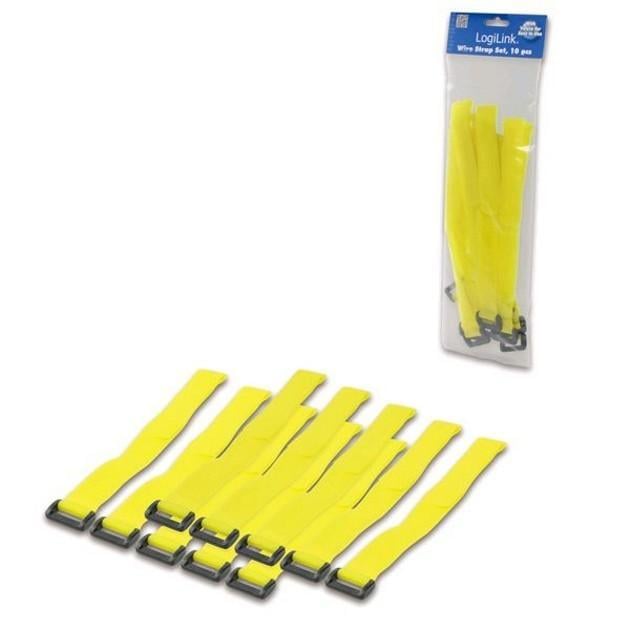 Fascette Fermacavo Gialle in Velcro Set da 10 pz LOGILINK - immagine 2