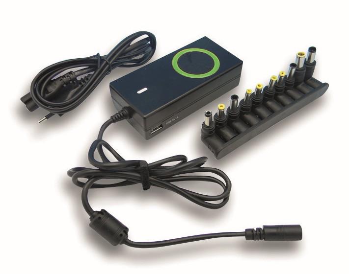 Alimentatore Universale AC per Notebook e LCD 70W con porta USB TECHLY