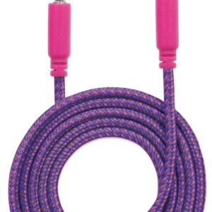Cavo Audio con Guaina Intrecciata 1m Viola/Fucsia con Blister MANHATTAN