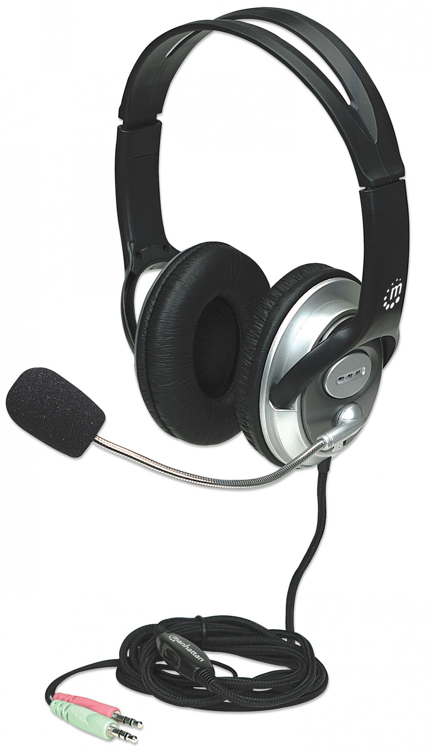 "Cuffia Stereo con Microfono - Design Classico 2x3.5mm" MANHATTAN